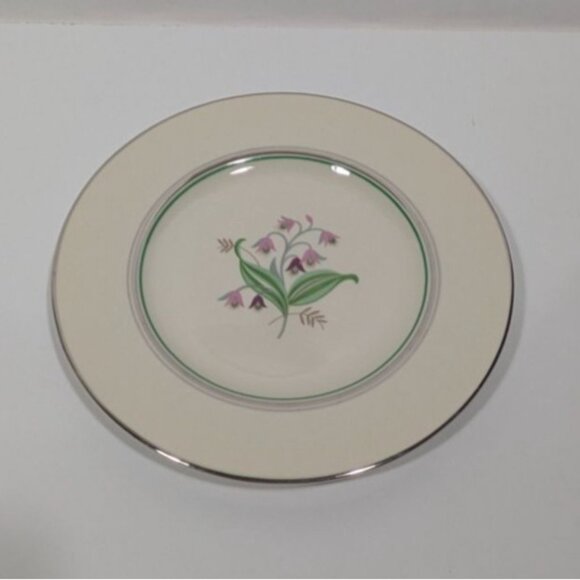 Syracuse China Coralbel Floral Dinner Plate With Platinum Trim - Picture 8 of 10